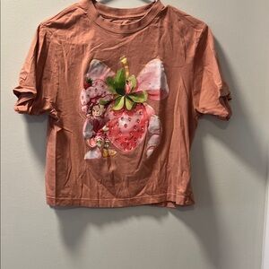 Kids Strawberry Graphic Tee - Coral Pink